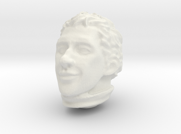 1/12 Ayrton Senna Head Sculpt in White Natural Versatile Plastic