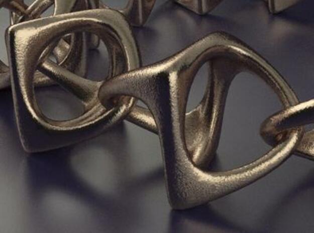 Artistic bracelet 001 in Polished Brass (Interlocking Parts)