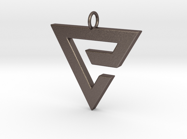 Quen Pendant in Polished Bronzed Silver Steel