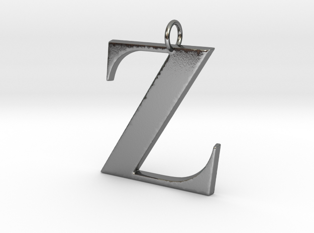 Z Pendant in Polished Silver