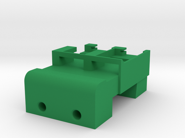 Neoden 2-Gang, 16mm feeder block in Green Processed Versatile Plastic
