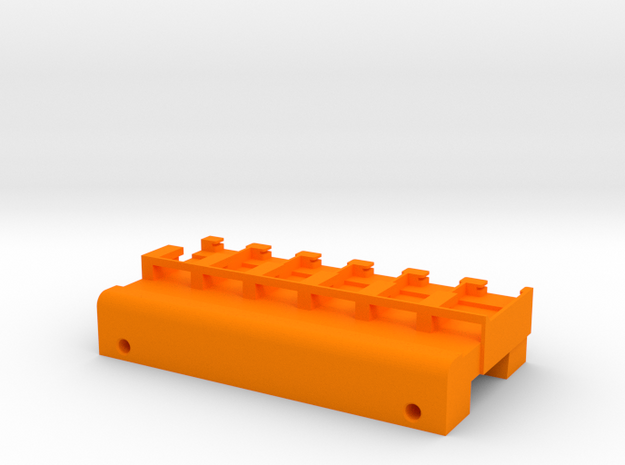 Neoden 6-Gang, 16mm feeder block in Orange Processed Versatile Plastic