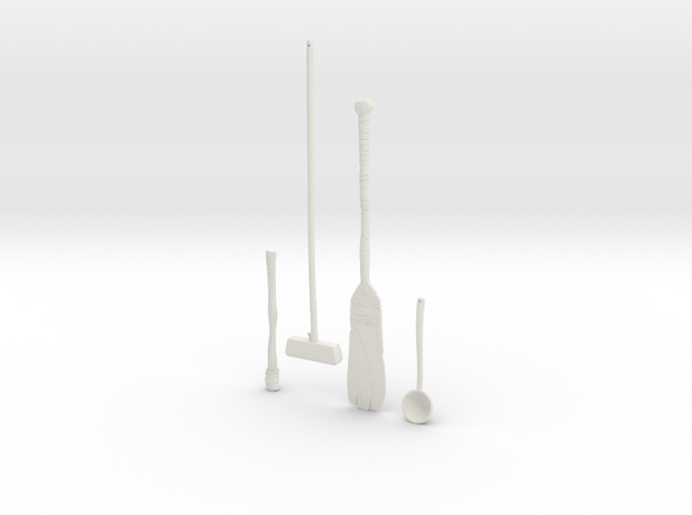 "BotW" Hylian Misc Items (No Mop Head) in White Natural Versatile Plastic: 1:12