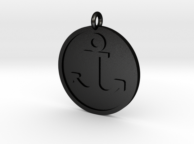 Anchor Pendant in Matte Black Steel