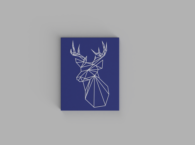 Stags Head Wall Art in White Natural Versatile Plastic