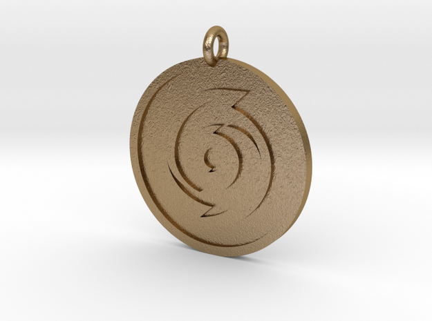 Cyclone Pendant in Polished Gold Steel