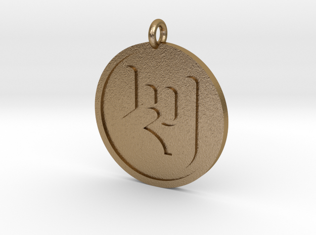 Rock On Pendant in Polished Gold Steel