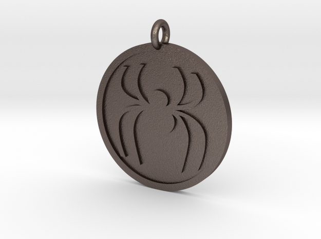 Spider Pendant in Polished Bronzed Silver Steel