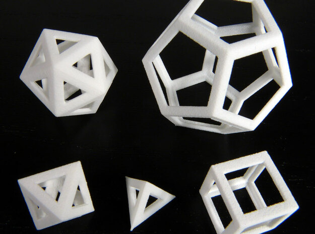 Platonic solids in White Natural Versatile Plastic