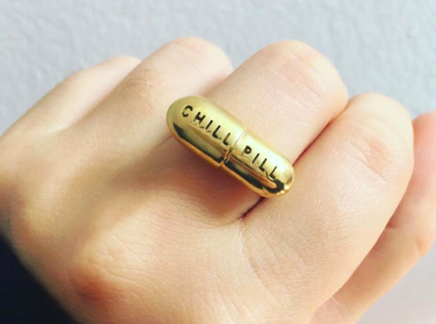 CHILL PILL RING in Polished Brass: 5 / 49