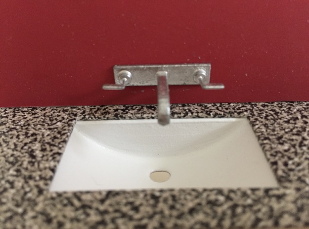 Bathroom sink, under-counter, 1:12 in White Processed Versatile Plastic