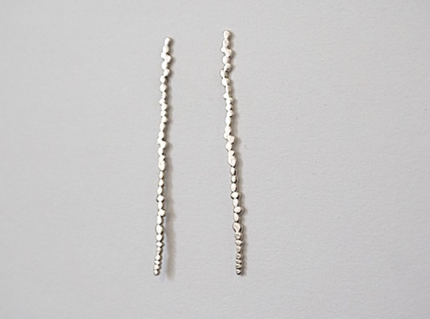 Peble Xl Earrings in Natural Silver