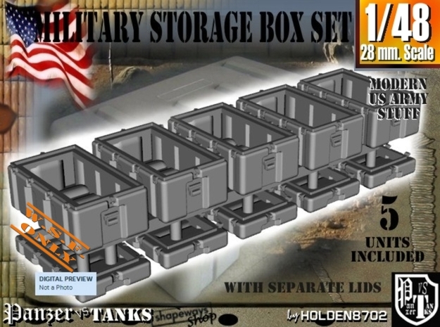 1-48 Military Storage Box Set in White Processed Versatile Plastic