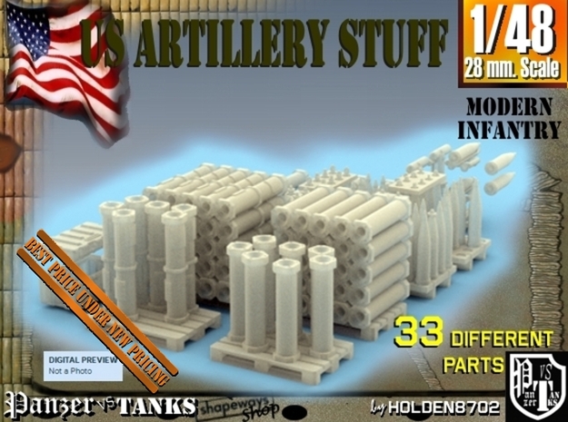 1-48 US Artillery Stuff in Tan Fine Detail Plastic
