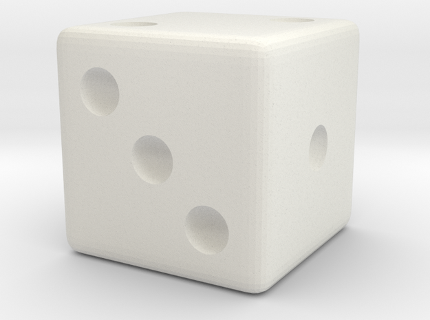 Weighted Dice (Favors a Roll of 2)  in White Natural Versatile Plastic