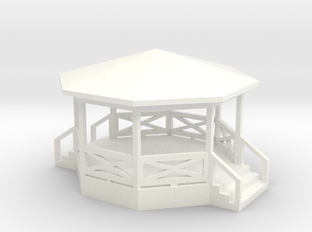 Bandstand/Gazebo - 16-foot N-scale in White Processed Versatile Plastic