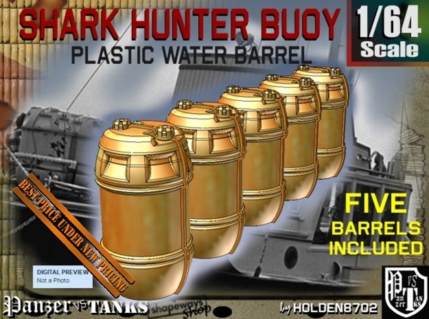 1-64 Shark Hunter Barrel in Tan Fine Detail Plastic