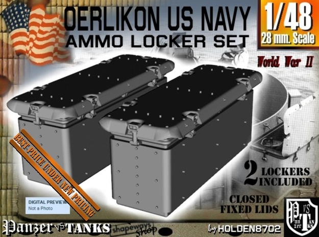 1-48 Oerlikon US Navy Ammo Locker Set 3 in Tan Fine Detail Plastic
