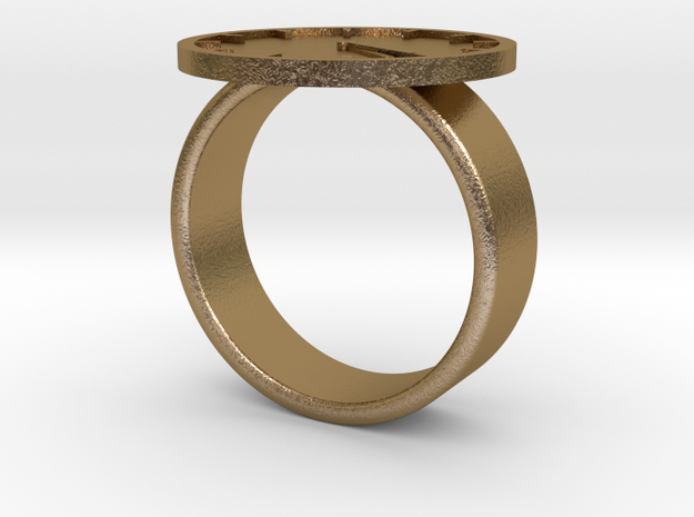 4:20 Ring in Polished Gold Steel: 10 / 61.5