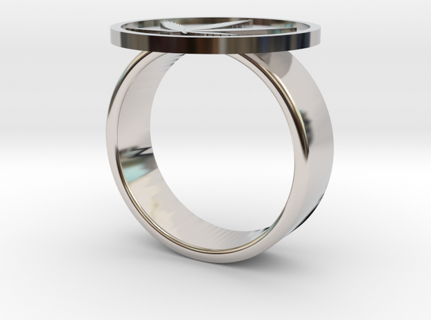Cannabis Ring in Rhodium Plated Brass: 10 / 61.5