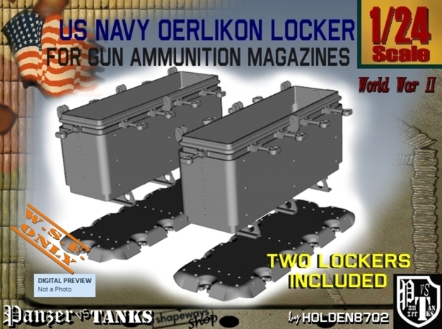 1-24 Oerlikon US Navy Ammo Locker 2 in White Natural Versatile Plastic