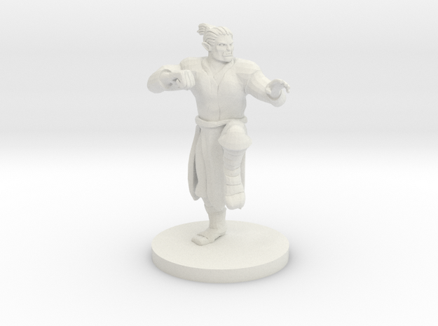 Half Orc Male Monk in White Natural Versatile Plastic