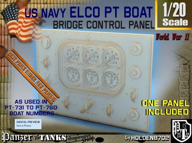 1-20 PT Boat Bridge Control Panel Typ5 in Tan Fine Detail Plastic