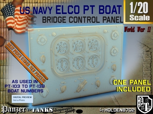 1-20 PT Boat Bridge Control Pannel Typ1 in Tan Fine Detail Plastic