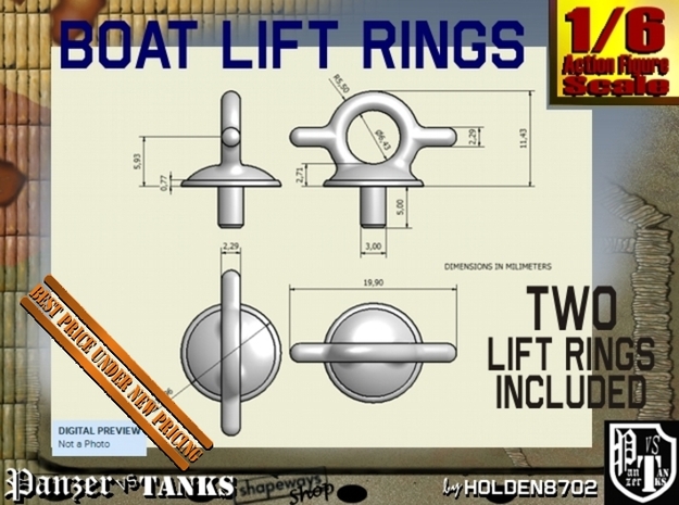 1-6 Lift Ring For Boat in White Processed Versatile Plastic