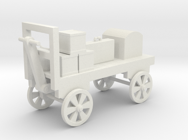 Baggage Cart Loaded - HO 87:1 Scale in White Natural Versatile Plastic
