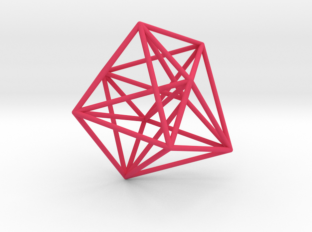 Truncated 4-Dimensional Simplex in Pink Processed Versatile Plastic