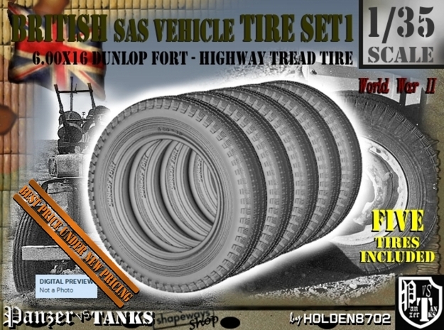 1/35 6.00 X 16 Dunlop Fort Tire SET1