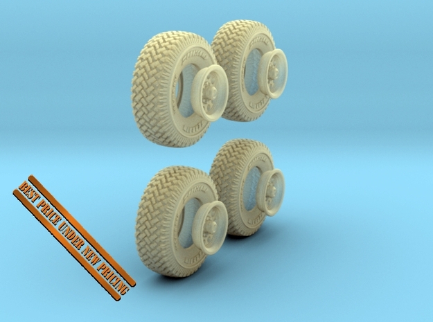 1-35 Pro-Comp Tire+Wheel Set1 in Tan Fine Detail Plastic