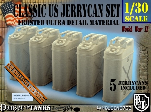 1-30 US Jerrycan 5 Units FUD in Tan Fine Detail Plastic