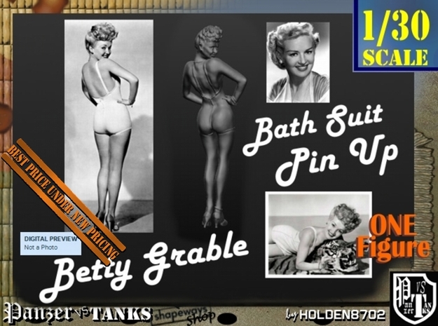 1-30 Betty Grable Bathsuit in Tan Fine Detail Plastic
