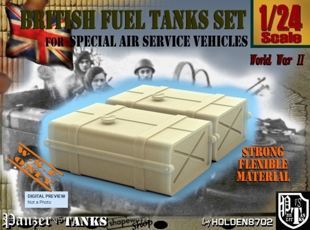 1-24 SAS Jeep Fuel Tanks in White Natural Versatile Plastic