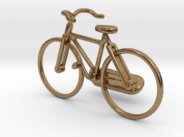 Bicycle Cufflink in Natural Brass
