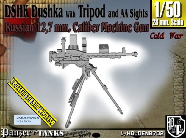 1/50 DSHK Dushka W-Tripod AA Sights V001  in Smooth Fine Detail Plastic