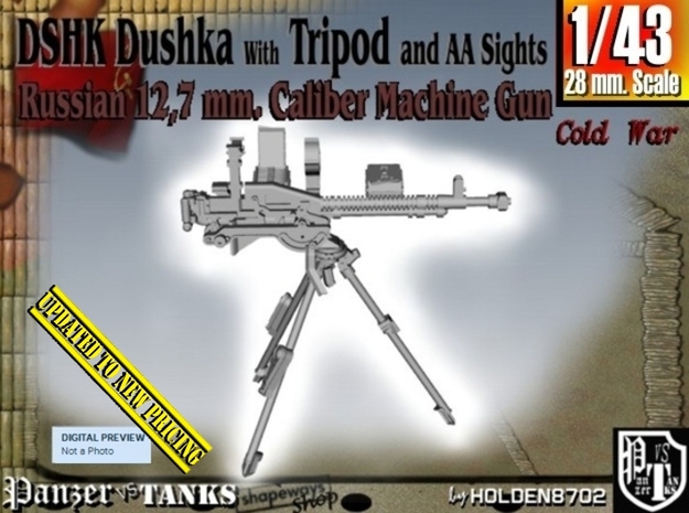1/43 DSHK Dushka W-Tripod AA Sights V001  in Tan Fine Detail Plastic