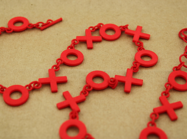 XO Necklace in Red Processed Versatile Plastic