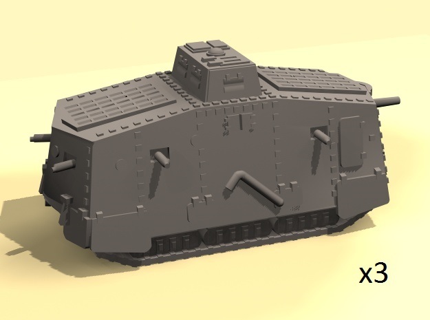 1/220 WW1 A7V tank in Tan Fine Detail Plastic