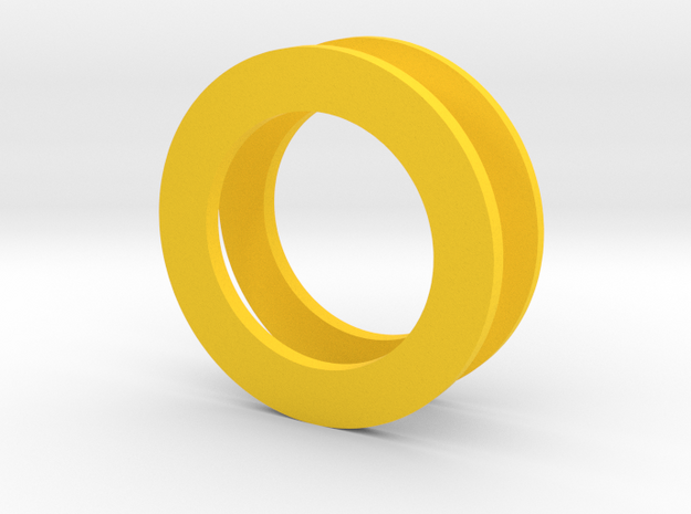 Fidget Spinner Tourus 2z Caps in Yellow Processed Versatile Plastic
