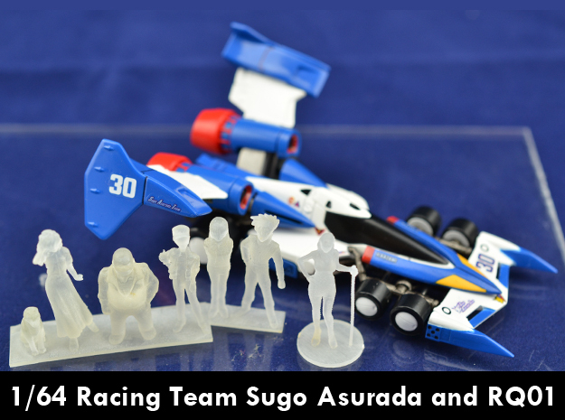 1/64 Racing Team Staff for Diorama in Tan Fine Detail Plastic