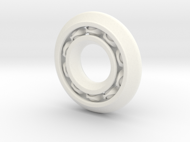 Fidget Ring - 3d Printed Ball Bearing in White Processed Versatile Plastic
