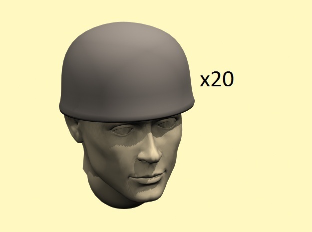 28mm Fallschirmjager helmets in Tan Fine Detail Plastic