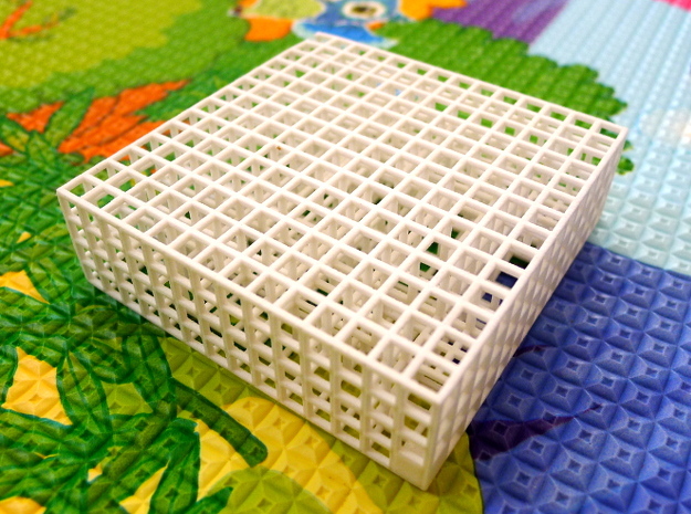 Maze 03, 2x7x7, 'Slab' in White Natural Versatile Plastic: Medium
