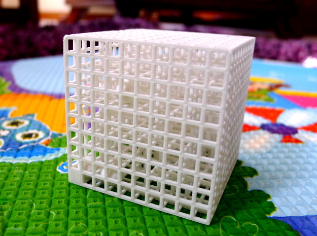 Maze 00, 5x5x5, 'Cube 0' in White Natural Versatile Plastic: Medium