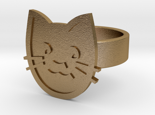 Cat Ring in Polished Gold Steel: 10 / 61.5