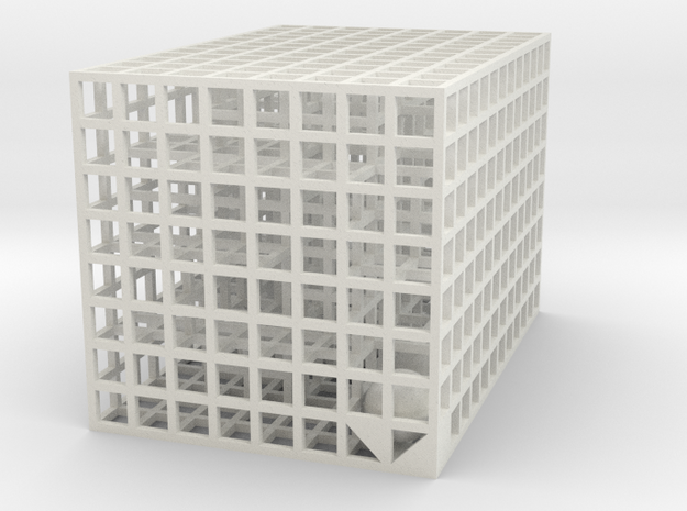 Maze 09, 6x6x4 in White Natural Versatile Plastic: Medium