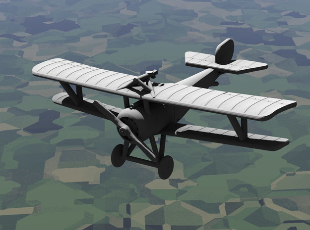 Nieuport 17 (Vickers+Lewis, various scales) in White Natural Versatile Plastic: 1:144